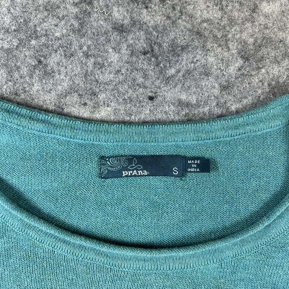 prAna Long Sleeve Base Layer Shirt Women's Small Teal Asymmetrical Causal Boho - Picture 6 of 8